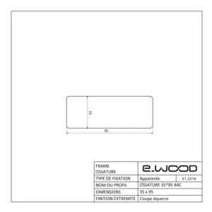 OSSATURE BOIS MASSIF RABOTÉ C24 DOUGLAS CLASSE 3.1 NATUREL - 45*95*5400 - Profil cotes img