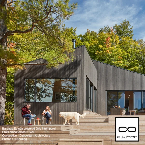 BARDAGE BOIS EPICÉA CLASSE 3.1 GRIS INTEMPOREL - IVAR 20*125*LONG.DISPONIBLE - Packshot1 img