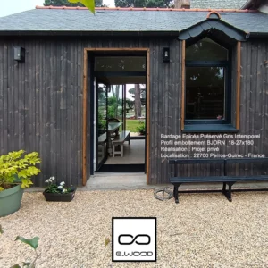 BARDAGE BOIS EPICÉA CLASSE 3.1 GRIS INTEMPOREL - BJORN 27*180*LONG.DISPONIBLE - Ambiance2 img