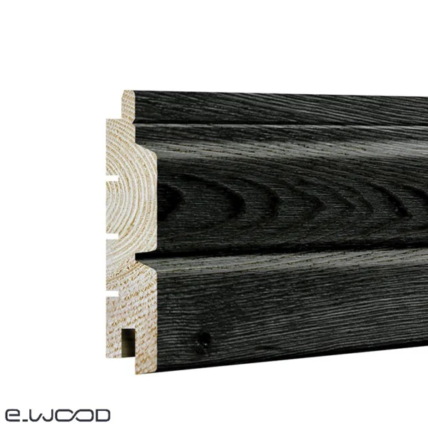 BARDAGE BOIS EPICÉA CLASSE 3.1 SATURÉ NOIR CALFAT - ASLOG 26*122*LONG.DISPONIBLE - Zoom img