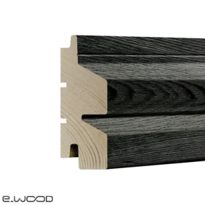 BARDAGE BOIS EPICÉA CLASSE 3.1 SATURÉ NOIR CALFAT - ASLAK 40*95*LONG.DISPONIBLE - Zoom img