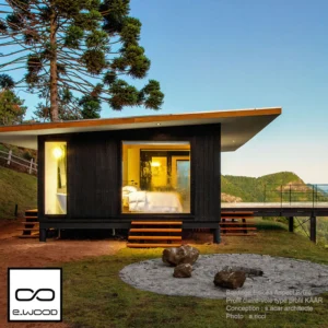 BARDAGE BOIS EPICÉA ASPECT BRÛLÉ CLASSE 3.1 SATURÉ NOIR CHARBON - IVAR 20*125*LONG.DISPONIBLE - Ambiance1 img