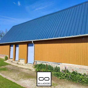 BARDAGE BOIS EPICÉA CLASSE 3.1 PEINT TON BOIS SABLE - IVAR 20*125*LONG.DISPONIBLE - Ambiance3 img