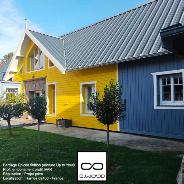 BARDAGE BOIS EPICÉA CLASSE 3.1 PEINT UP TO YOU® RAL - IVAR 20*125*4460 - Ambiance1 img