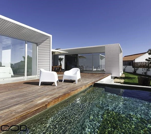 BARDAGE BOIS EPICÉA CLASSE 3.1 PEINT FIRE RETARDANT BLANC PERLE - IVAR 20*125*LONG.DISPONIBLE - Ambiance1 img