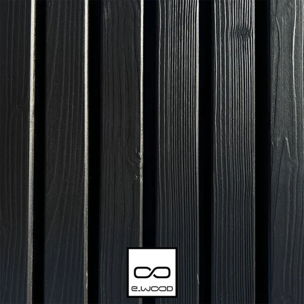 BARDAGE BOIS EPICÉA CLASSE 3.1 PEINT NOIR INTENSE BLACK - KARL1 40*40*LONG.DISPONIBLE - Zoom2 img