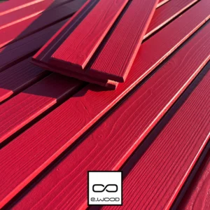 BARDAGE BOIS EPICÉA CLASSE 3.1 PEINT ROUGE BASQUE - ASLOG 27*125*4460 - Zoom2 img