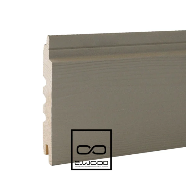 BARDAGE BOIS EPICÉA CHOIX B CLASSE 3.1 PEINT GRIS PLATINE - IVAR 20*125*4460 - Zoom img