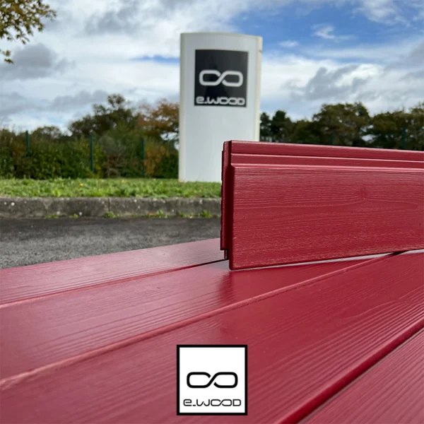 BARDAGE BOIS EPICÉA CHOIX B CLASSE 3.1 PEINT ROUGE RUBIS - IVAR 20*125*4460 - Zoom img