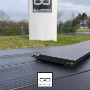 BARDAGE BOIS EPICÉA CHOIX B CLASSE 3.1 PEINT NOIR INTENSE BLACK - IVAR 20*125*LONG.DISPONIBLE - Zoom2 img