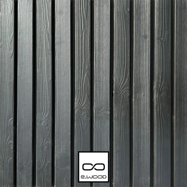 BARDAGE BOIS EPICÉA CLASSE 3.1 PEINT NOIR INTENSE BLACK - ASLOG 27*125*4460 - Packshot2 img