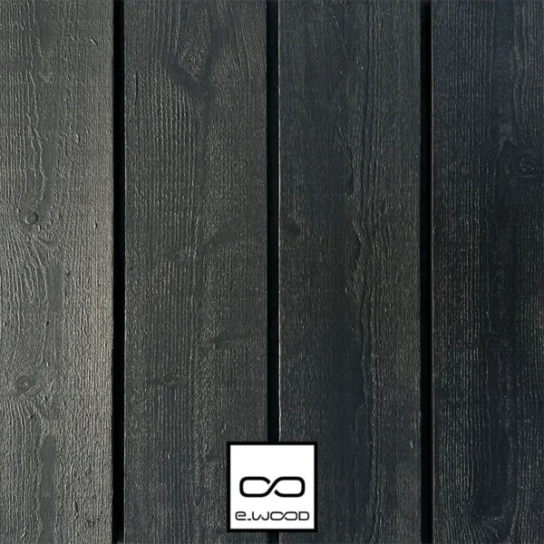 BARDAGE BOIS EPICÉA CLASSE 3.1 PEINT NOIR INTENSE BLACK - ROUGH 18*150*LONG.DISPONIBLE - Packshot1 img