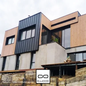 BARDAGE BOIS DOUGLAS CLASSE 3.2 ROSE DOUGLAS - SVEN4 27*145*LONG.DISPONIBLE - Ambiance1 img