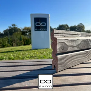 BARDAGE BOIS DOUGLAS CLASSE 3.1 SATURÉ GRIS FUSAIN - ASLOG 26*122*LONG.DISPONIBLE - Zoom2 img