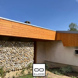 BARDAGE BOIS DOUGLAS CHOIX B CLASSE 3.1 SATURÉ TON BOIS AMBRÉ (MIEL HONEY) - ASLOG 27*125*3960 - Ambiance3 img