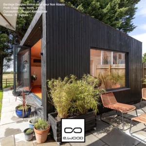 BARDAGE BOIS DOUGLAS CLASSE 3.2 SATURÉ NOIR ABSOLU - KARL 21*45*LONG.DISPONIBLE - Ambiance3 img