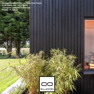 BARDAGE BOIS DOUGLAS CLASSE 3.2 SATURÉ NOIR ABSOLU - KARL 21*45*LONG.DISPONIBLE - Ambiance4 img
