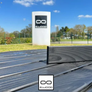 BARDAGE BOIS DOUGLAS CLASSE 3.2 SATURÉ NOIR ABSOLU - KARL 21*70*LONG.DISPONIBLE - Zoom img