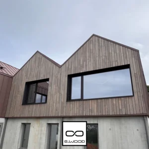 BARDAGE BOIS CHÂTAIGNIER ABOUTÉ CLASSE 4 GRIS SILVER GREY (GRIS) - KARL MIX 21*385*LONG.DISPONIBLE - Ambiance3 img