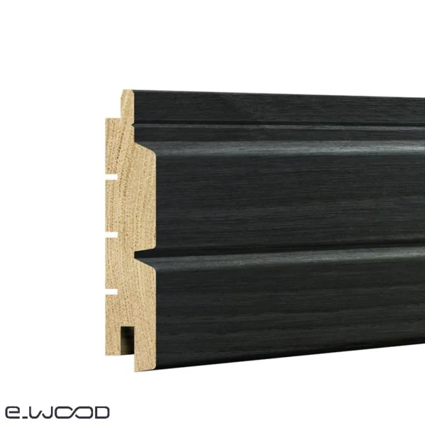 BARDAGE BOIS CHÂTAIGNIER ABOUTÉ CLASSE 4 SATURÉ NOIR INTENSE - ASLOG 21*125*3000 - Zoom img
