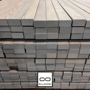 BARDAGE BOIS CHÂTAIGNIER ABOUTÉ CLASSE 4 SATURÉ GRIS FUSAIN - KARL1 40*40*3000 - Packaging img