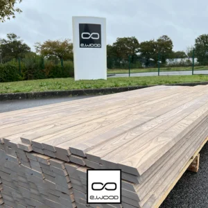 BARDAGE BOIS CHÂTAIGNIER ABOUTÉ CLASSE 4 SATURÉ GRIS FUSAIN - SVEN2 27*68*3000 - Packaging img
