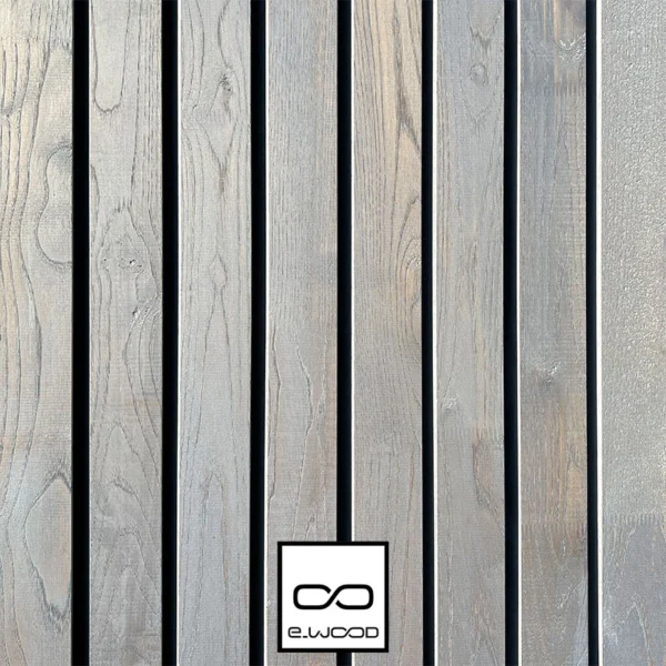 BARDAGE BOIS CHÂTAIGNIER ABOUTÉ CLASSE 4 SATURÉ GRIS GREY CLOUD (VIEUX BOIS) - SVEN2 27*68*3000 - Packshot2 img