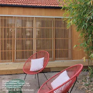 BARDAGE BOIS CHÂTAIGNIER ABOUTÉ LOT LONGUEUR MIXTES CLASSE 4 NATUREL - KIRSTEN 21*125*LONG.DISPONIBLE - Ambiance4 img