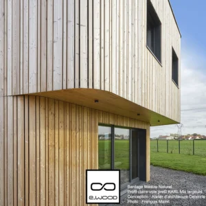 BARDAGE BOIS MÉLÈZE CLASSE 3.2 NATUREL - KARL MIX 21*385*LONG.DISPONIBLE - Ambiance2 img