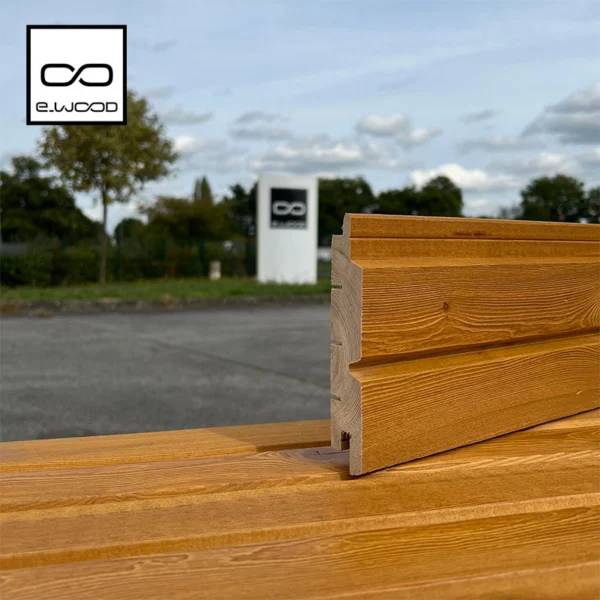 BARDAGE BOIS MÉLÈZE CHOIX B CLASSE 3.2 SATURÉ TON BOIS MIEL (HONEY) - ASLOG 27*125*3860 - Zoom img