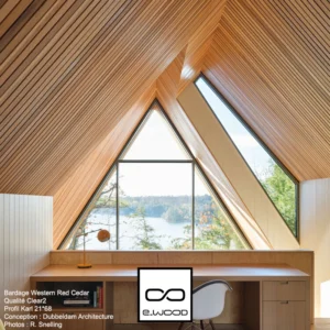 BARDAGE BOIS WESTERN RED CEDAR CLEAR 2 CLASSE 3.2 NATUREL - KARL 21*68*LONG.DISPONIBLE - Ambiance5 img