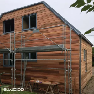 BARDAGE BOIS WESTERN RED CEDAR CLEAR 2 CLASSE 3.2 NATUREL - IVAR 18*125*LONG.DISPONIBLE - Ambiance3 img
