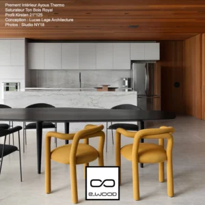 PAREMENT MURAL BOIS AYOUS THERMO CLASSE 3.2 SATURÉ TON BOIS ROYAL - KIRSTEN 21*125*LONG.DISPONIBLE - Ambiance2 img