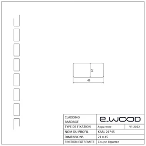 BARDAGE BOIS AYOUS THERMO CLASSE 3.1 - KARL 21*45*LONG.DISPONIBLE - Profil cotes img