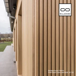 BARDAGE BOIS AYOUS THERMO CLASSE 3.2 SATURÉ GRIS GREY CLOUD (VIEUX BOIS) - AAGE 34*125*LONG.DISPONIBLE - Ambiance2 img