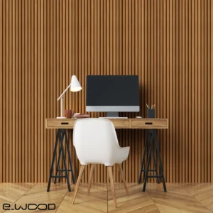 PAREMENT MURAL BOIS AYOUS THERMO CLASSE 3.2 SATURÉ TON BOIS IPÉ - KIRSTEN 21*125*LONG.DISPONIBLE - Ambiance1 img