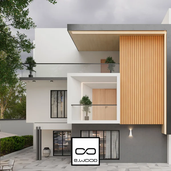 BARDAGE E-WOOD® BOIS COMPOSITE EXCELLENCE BROSSÉ TON BOIS RED CEDAR - AAGE2 34*150*LONG.DISPONIBLE - Ambiance1 img