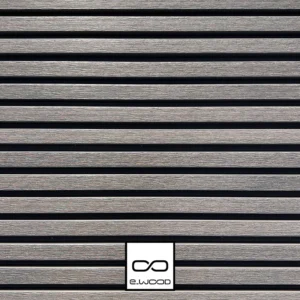 BARDAGE E-WOOD® BOIS COMPOSITE EXCELLENCE BROSSÉ GRIS SILVER SUR FOND NOIR - AAGE 34*185*3500 - Packshot2 img