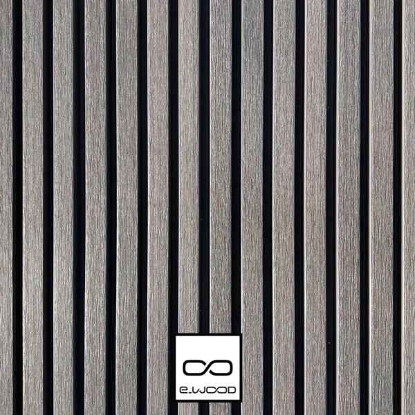 BARDAGE E-WOOD® BOIS COMPOSITE EXCELLENCE BROSSÉ GRIS SILVER SUR FOND NOIR - AAGE 34*185*3500 - Packshot1 img
