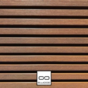 BARDAGE E-WOOD® BOIS COMPOSITE EXCELLENCE BROSSÉ TON BOIS TEAK SUR FOND NOIR - AAGE 34*185*3500 - Packshot3 img