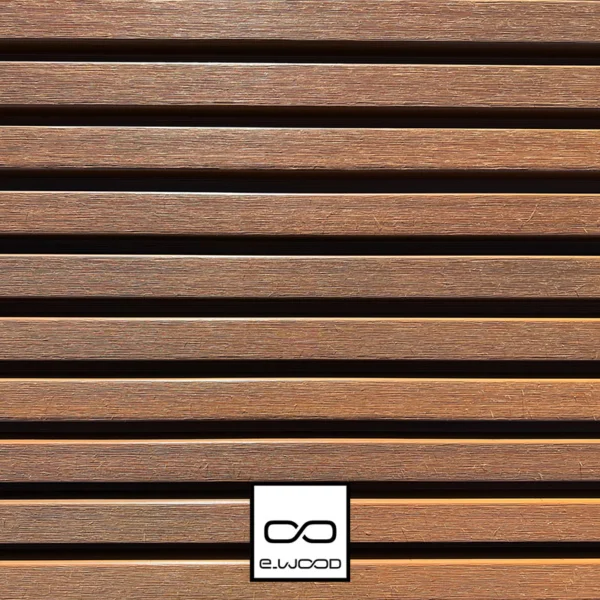BARDAGE E-WOOD® BOIS COMPOSITE EXCELLENCE BROSSÉ TON BOIS TEAK SUR FOND NOIR - AAGE 34*185*3500 - Packshot3 img