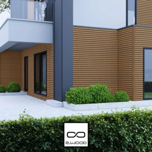 BARDAGE E-WOOD® BOIS COMPOSITE EXCELLENCE BROSSÉ TON BOIS TEAK - AAGE MIX 34*335*LONG.DISPONIBLE - Ambiance1 img