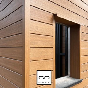 ACCESSOIRE BARDAGE E-WOOD® BOIS COMPOSITE EXCELLENCE BROSSÉ TON BOIS RED CEDAR - CORNIERE ANGLE 66*66*3000 - Ambiance2 img