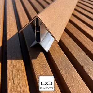 ACCESSOIRE BARDAGE E-WOOD® BOIS COMPOSITE EXCELLENCE BROSSÉ TON BOIS TEAK - CORNIERE ANGLE 66*66*3000