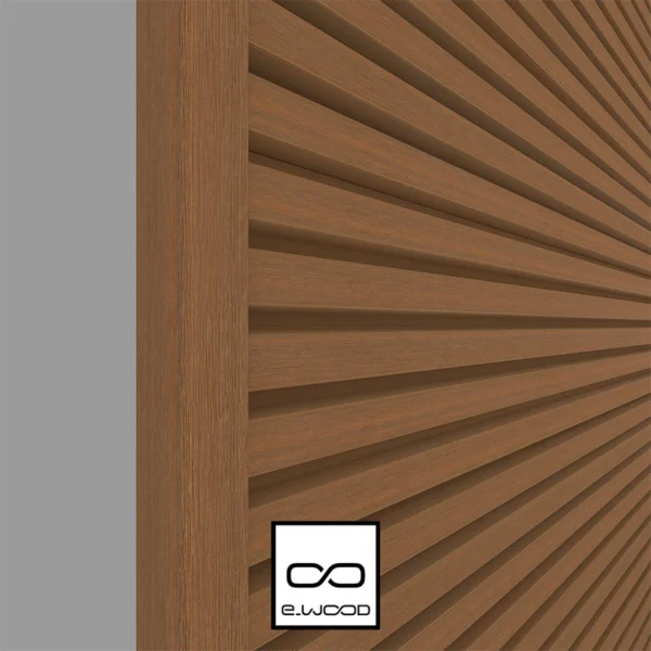 ACCESSOIRE BARDAGE E-WOOD® BOIS COMPOSITE EXCELLENCE BROSSÉ TON BOIS TEAK - PROFIL EXTRÉMITÉ 37*94*3000 - Ambiance5 img