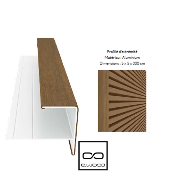ACCESSOIRE BARDAGE E-WOOD® BOIS COMPOSITE EXCELLENCE BROSSÉ GRIS SILVER - CORNIERE ANGLE LOKI 55*55*3000 - Ambiance6 img