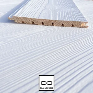 LAMBRIS BOIS EPICÉA PEINT BLANC PUR - BROSSÉ JOINTIF 16*180*2370 - Zoom2 img