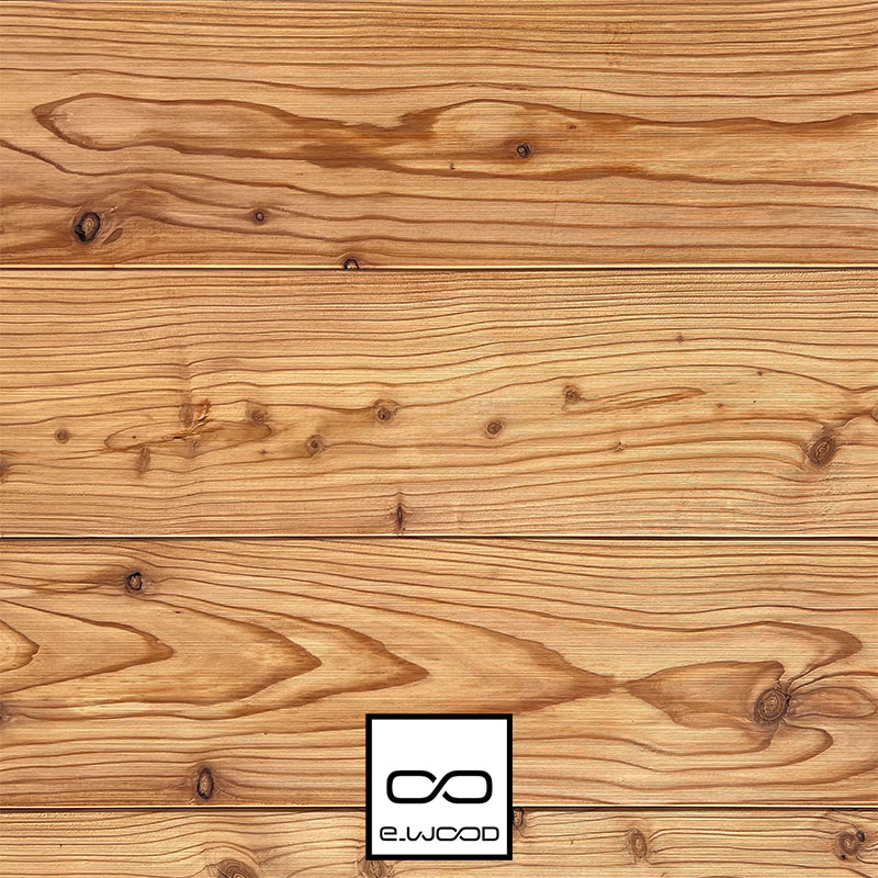 LAMBRIS BOIS MÉLÈZE THERMO 90° CLASSE 3.2 - BROSSÉ MINI CHANFREIN 18*188*LONG.DISPONIBLE - Image détaillée