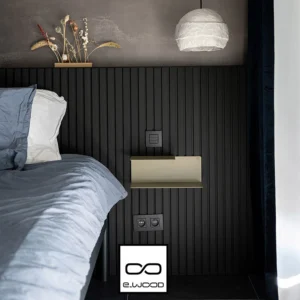 PAREMENT MURAL BOIS MDF REVÊTU MAESTRO LATT NOIR MAT - BLACK - ASPECT CLAIRE-VOIE 20*287*2770 - Ambiance3 img