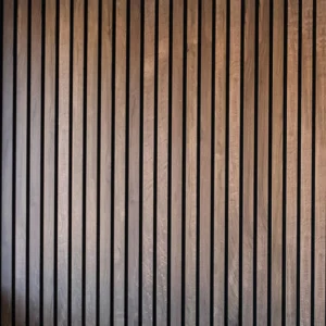 PAREMENT MURAL BOIS MDF REVÊTU MAESTRO LATT CASTLE OAK BLACK - ASPECT CLAIRE-VOIE 20*287*2770 - Matiere img